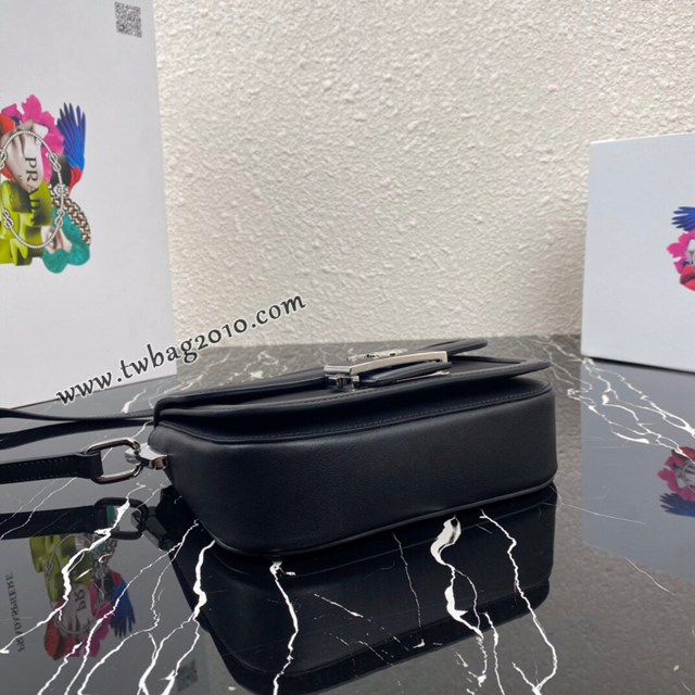 Prada專櫃新款平紋牛皮配搭牛仔帆布單肩包 1BD257 普拉達小號肩背包 csp1362